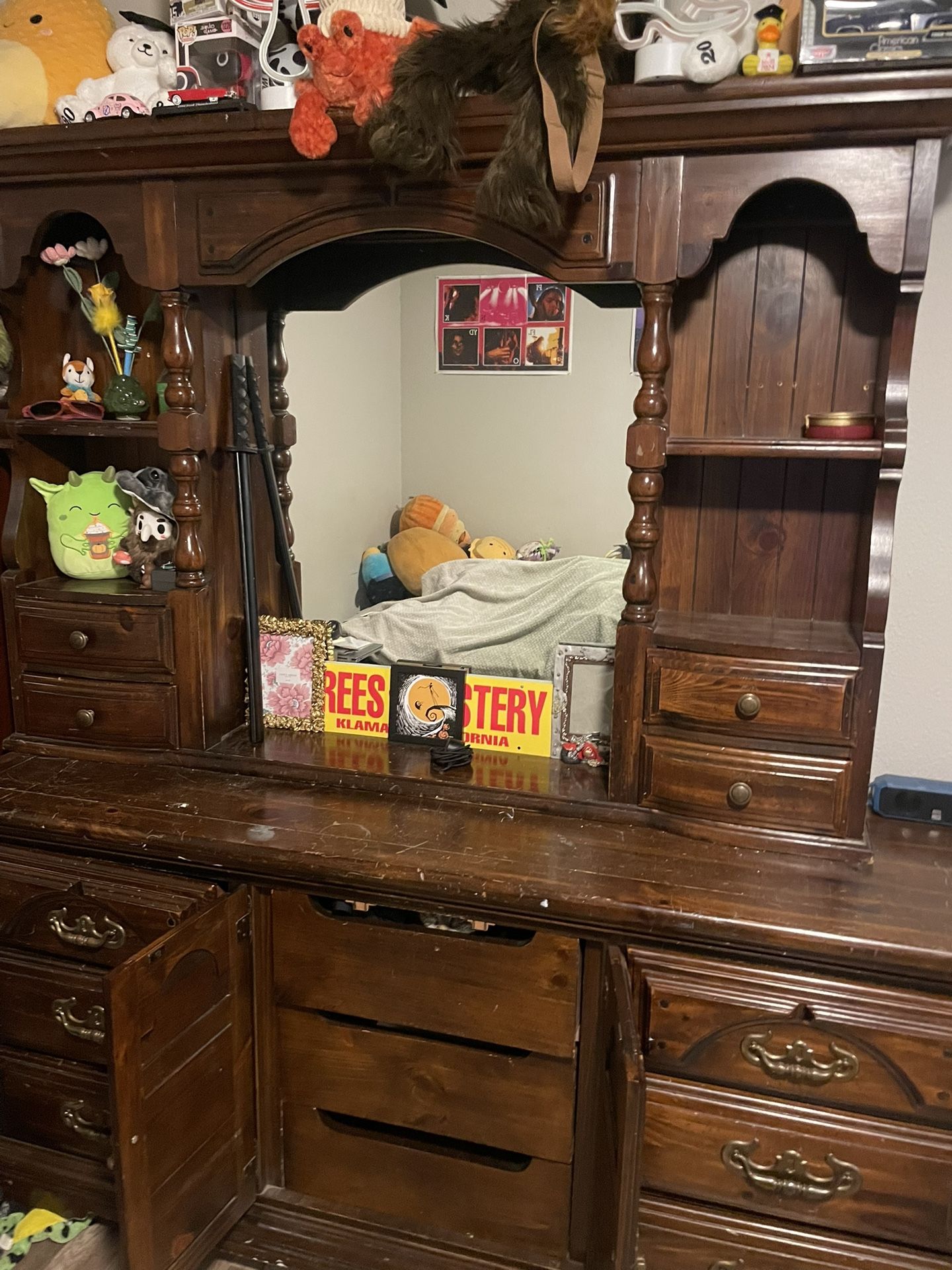 Antique All Hard Wood Two Piece Dresser 