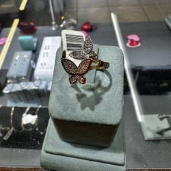 14k Yellow Gold Butterfly Ring 