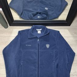 Y2K 2000s Columbia Warner Brothers Embroidered Fleece Zip Up Jacket