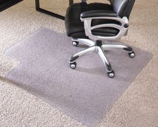 ES Robbins Chair Mat for High Pile Carpet, 45 × 53 With Lip, Clear