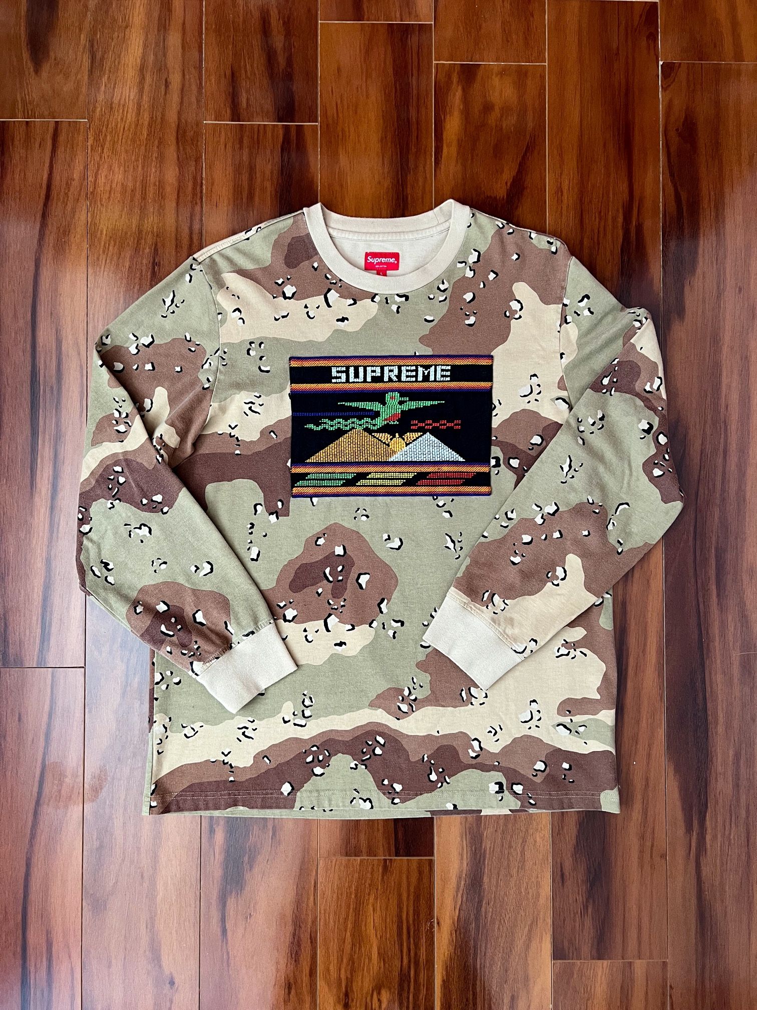 Supreme “Needlepoint Patch” Long Sleeve T-Shirt