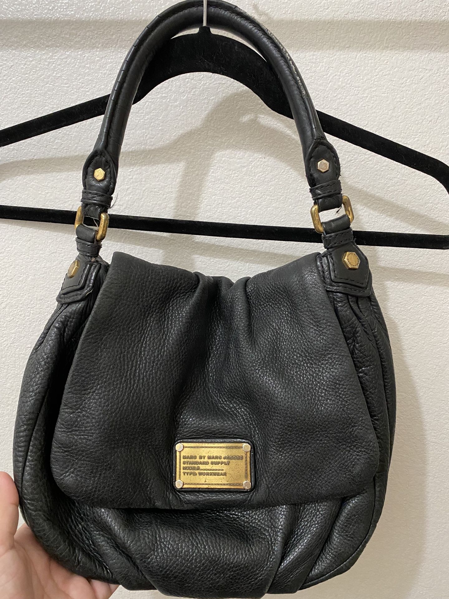 Marc by Marc Jacobs Classic Q Lil Ukita Black Pebbled Leather Shoulder Bag
