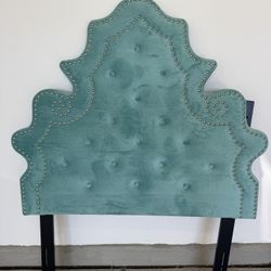 Turquoise Velvet Headboard