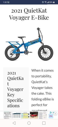 Quietkat 750w voyager folding electric online bike