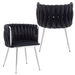 Set of 8 Woven Upholstered Dining Chair