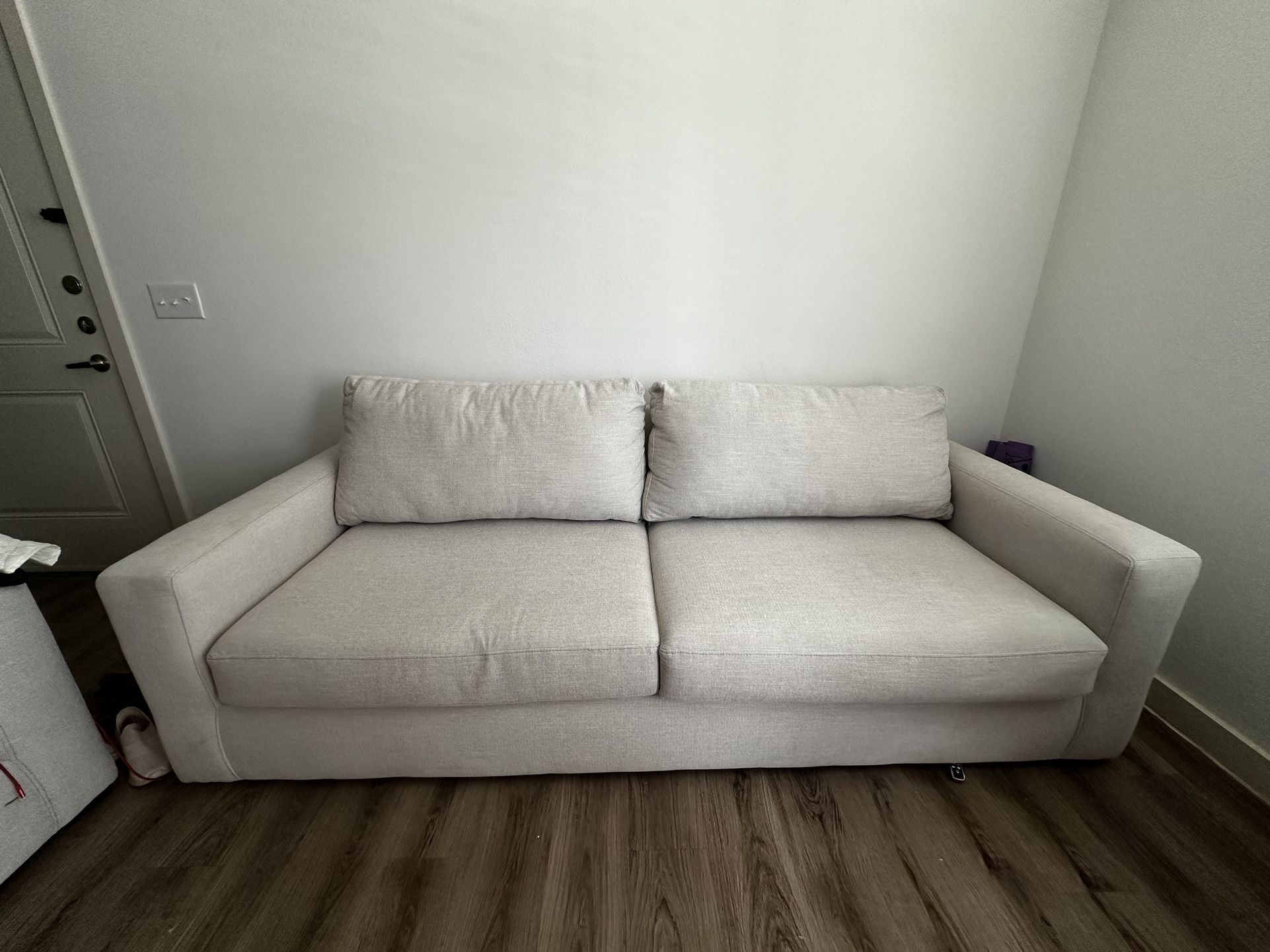Araceli ll Sand Beige Fabric 95” Sofa and 45” Oversized Armchair For Sale!!