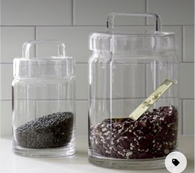 CB2 Glass Canisters