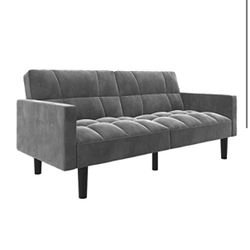 DHP Hayden Convertible Sofa Sleeper Futon with Arms - Grey Microfiber
