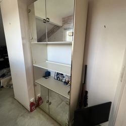 Tall Vintage/Retro Storage Cabinet with Mirror Doors (78" Tall)