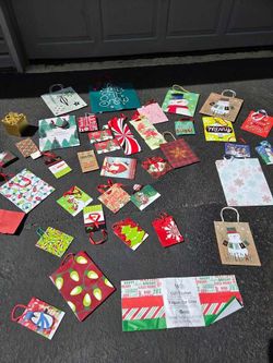 Huge Christmas Gift Bag Lot – 35+ Bags, Gift Boxes, Tissue Paper & Bows