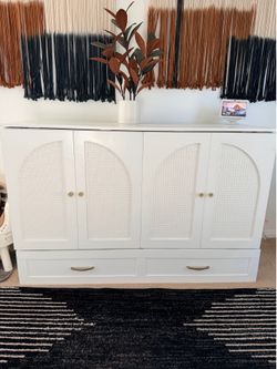 Murphy bed cabinet with trifold mattress