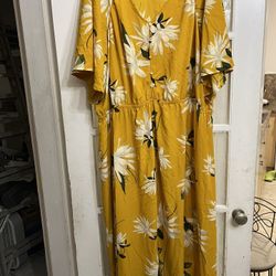 Ava & Viv Yellow Floral Dress