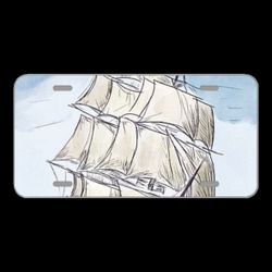 License Plate Novelty Car Front Ship Sailing Boat Frigate Sea Ship
