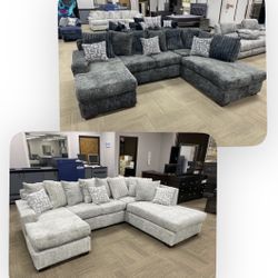 DOUBLE CHAISE SECTIONAL AVAILABLE IN 2 Colors