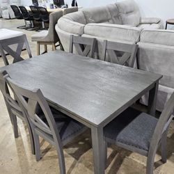 Modern 7-Piece Dining Set  Table + 6 Chairs