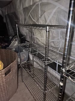 chrome wire shelving unit metal shelfs