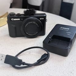 Canon PowerShot G7 X Mark II Digital Camera – Black – w/ Battery + Wall Charger