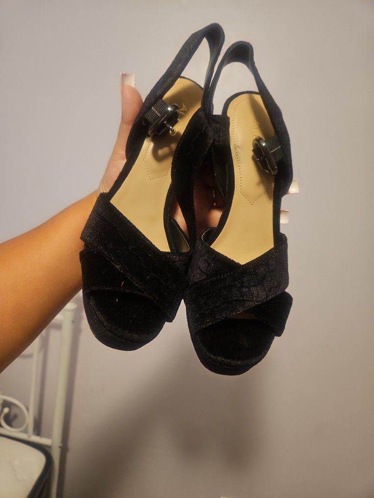 ALDO Black Furry Heels