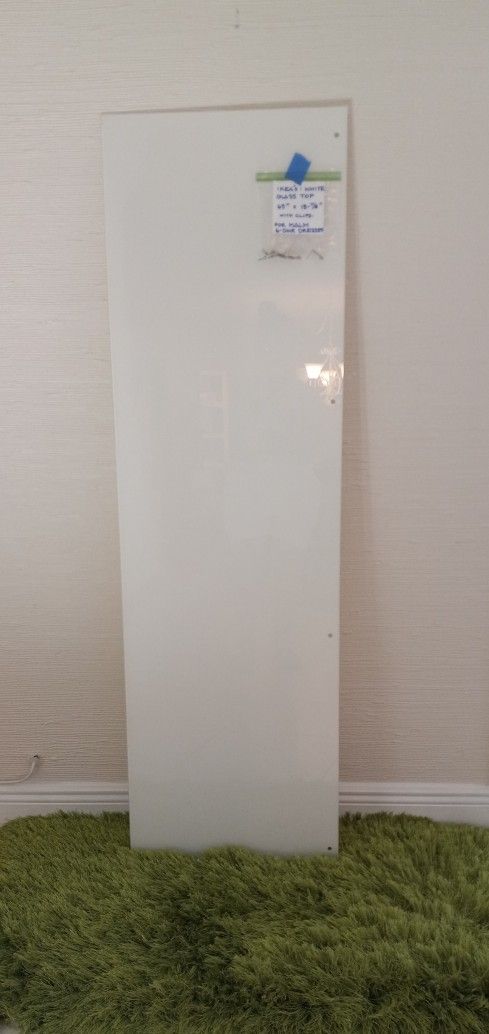 Ikea WHITE Glass Top For MALM Dresser