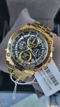 Bulova Men's Icon Chronograph Calendar Hpq Precisionist Gold Watch 47 MM 97B218