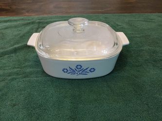 Vintage Corning Ware Blue Cornflower A-2-B Dish with Pyrex A-9-C