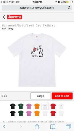 Supreme X Spitfire Cat T-Shirt (size Medium)