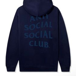 Anti Social Club Deaf Tone Hoodie Midnight Size Xl