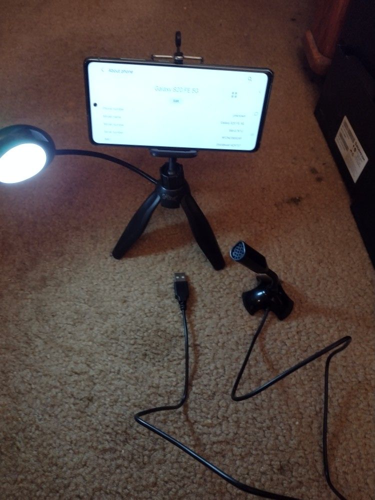 Web Cam, Microphone, Phone Stand With LED Light, Also Metal Laptop Stand 