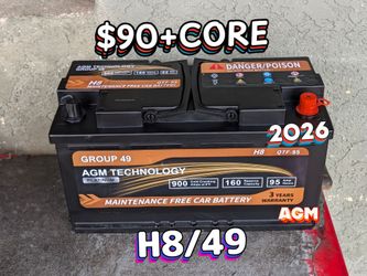 AGM Car Battery Group Size 49/H8