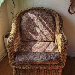 Vintage Danny Ho Fong Braided Wicker Rattan Chair