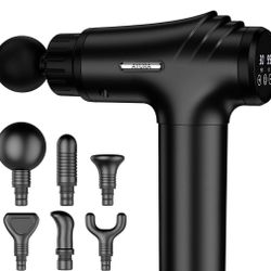 AYURA Massage Gun Deep Tissue, Muscle Massager Gun for Pain Relief, Percussion Massage Gun with 30 Speeds & 6 Heads, Portable Handheld Back Massage Gu