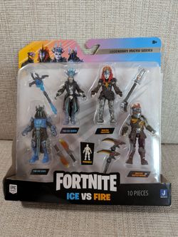 Fortnite Legendary Micro Series Ice vs Fire 4-Pack Action Figures - New Sealed