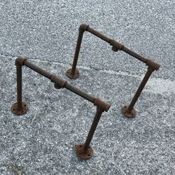 Set Of Rustic Industrial Pipe Railings