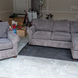 Sofa with Reversible Chaise and Matching Chair