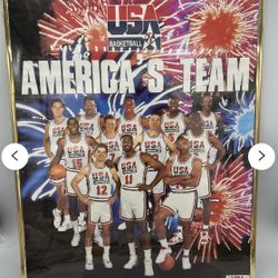 1992 Starline USA Basketball America’s Team Framed Poster