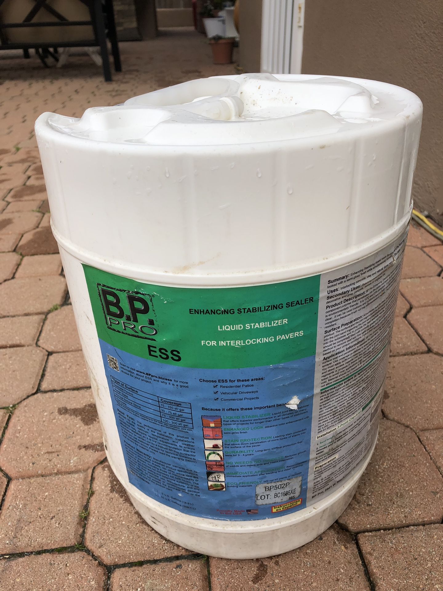 BP pro ESS 5 gallon paver sealer new never opened