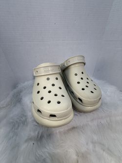 Almond Used Crocs M/5. W/7 Platforms