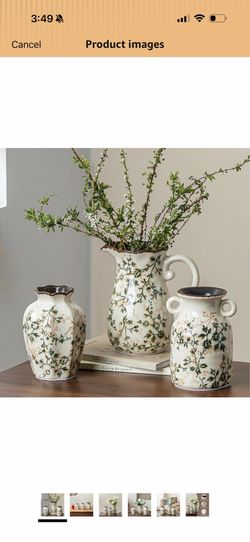 Ceramic flower vases set of 3