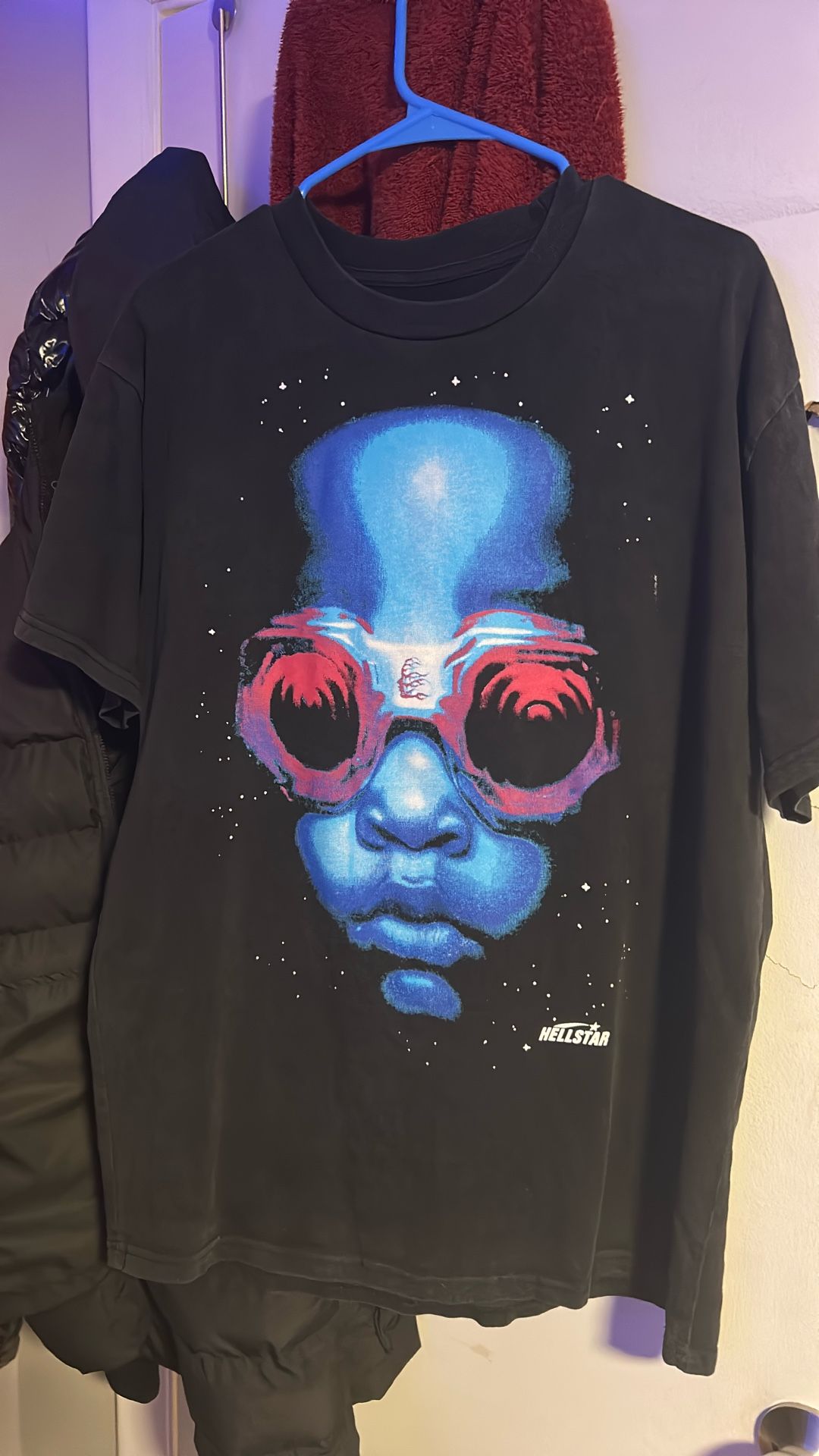 Hellstar Goggle T Shirt Black/ Blue, Size M