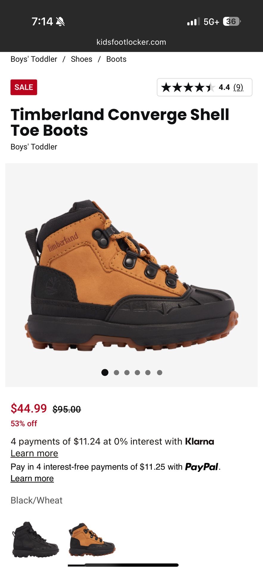 Timberland Toddler Boot 7c