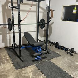 Squat Rack. Bench. Barbell