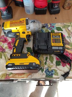Dewalt Brushless 3 speed impact  1 Charger  1 battery  20maxv 4ah  (3 pieces)