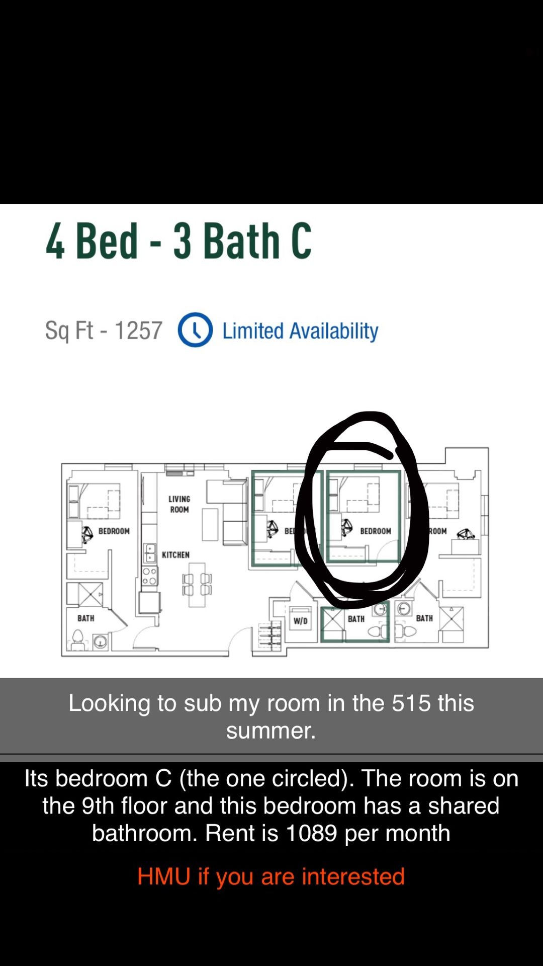 Apartment Sublet