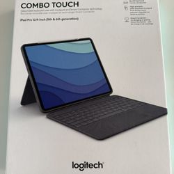 Logitech - Combo Touch Keyboard Folio for Apple iPad Pro 12.9" (5th & 6th Gen) with Detachable Backlit Keyboard - Oxford Gray