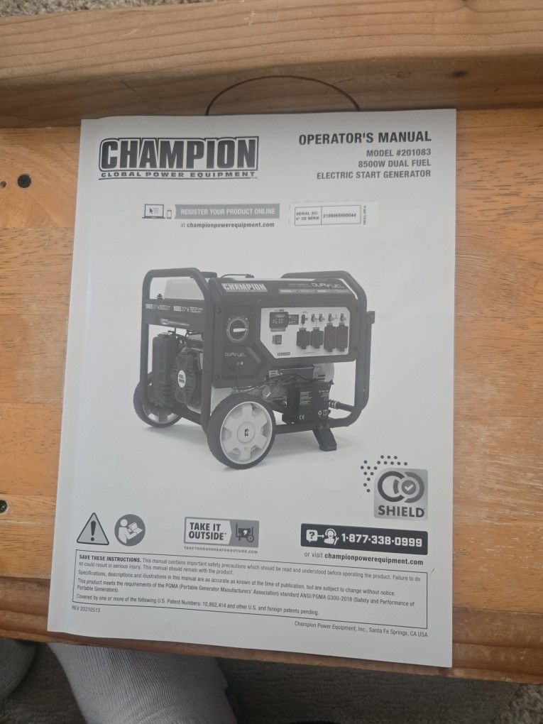 Generator Champion Model # 201083