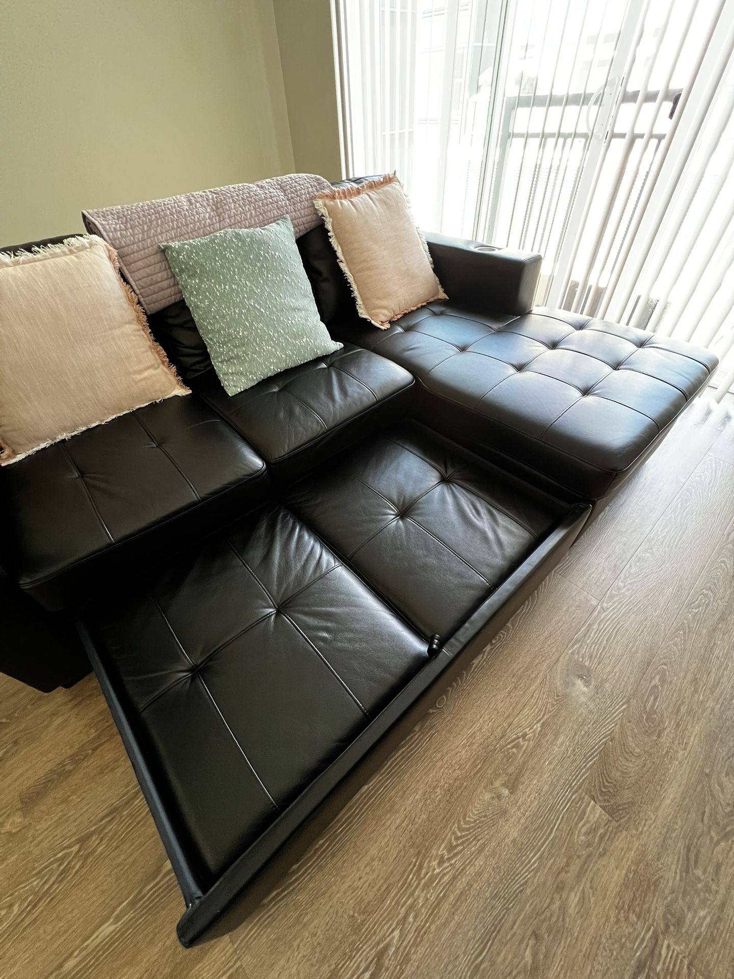 Full Pullout Sofa Chaise, Right Facing