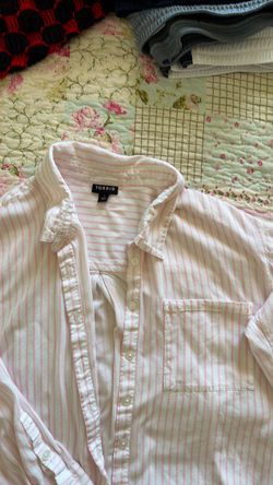 Torrid Pink Striped Button-Down Shirt