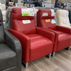 Red Leather Recliner Chair