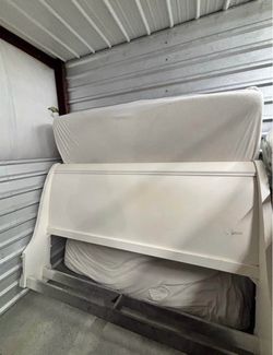 King size bed frame with mattress and box spring in great condition