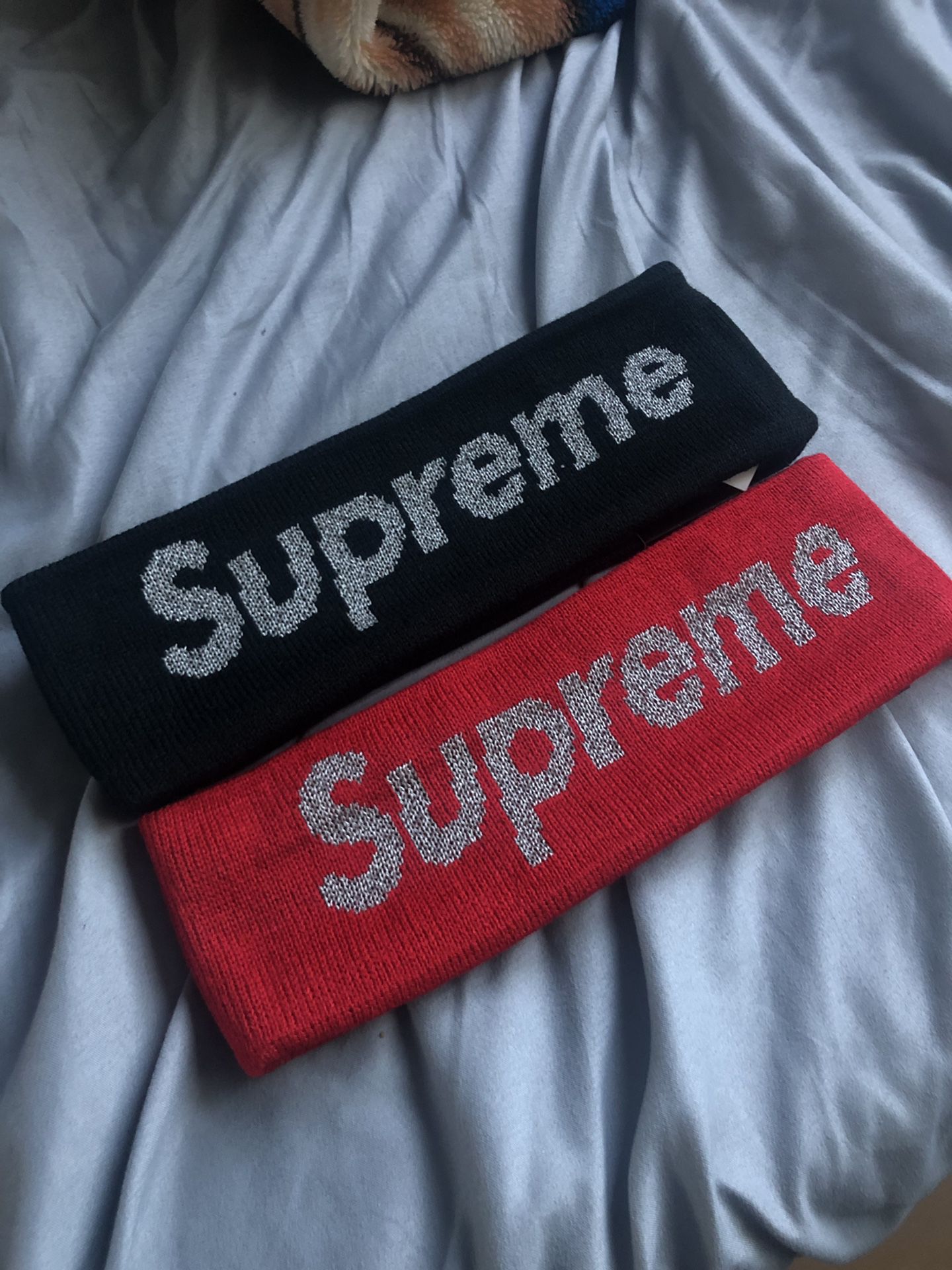 Supreme reflective headband black and red